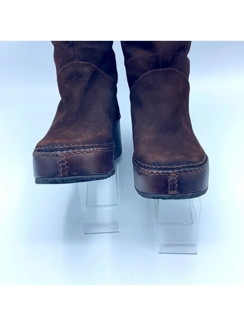 COLE HAAN Suede Faux Fur Platform Boots